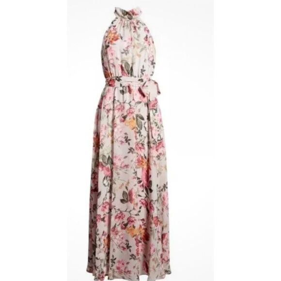 Eliza J Floral Print Halter Neck Maxi Dress NWT Size 6 - Picture 1 of 10